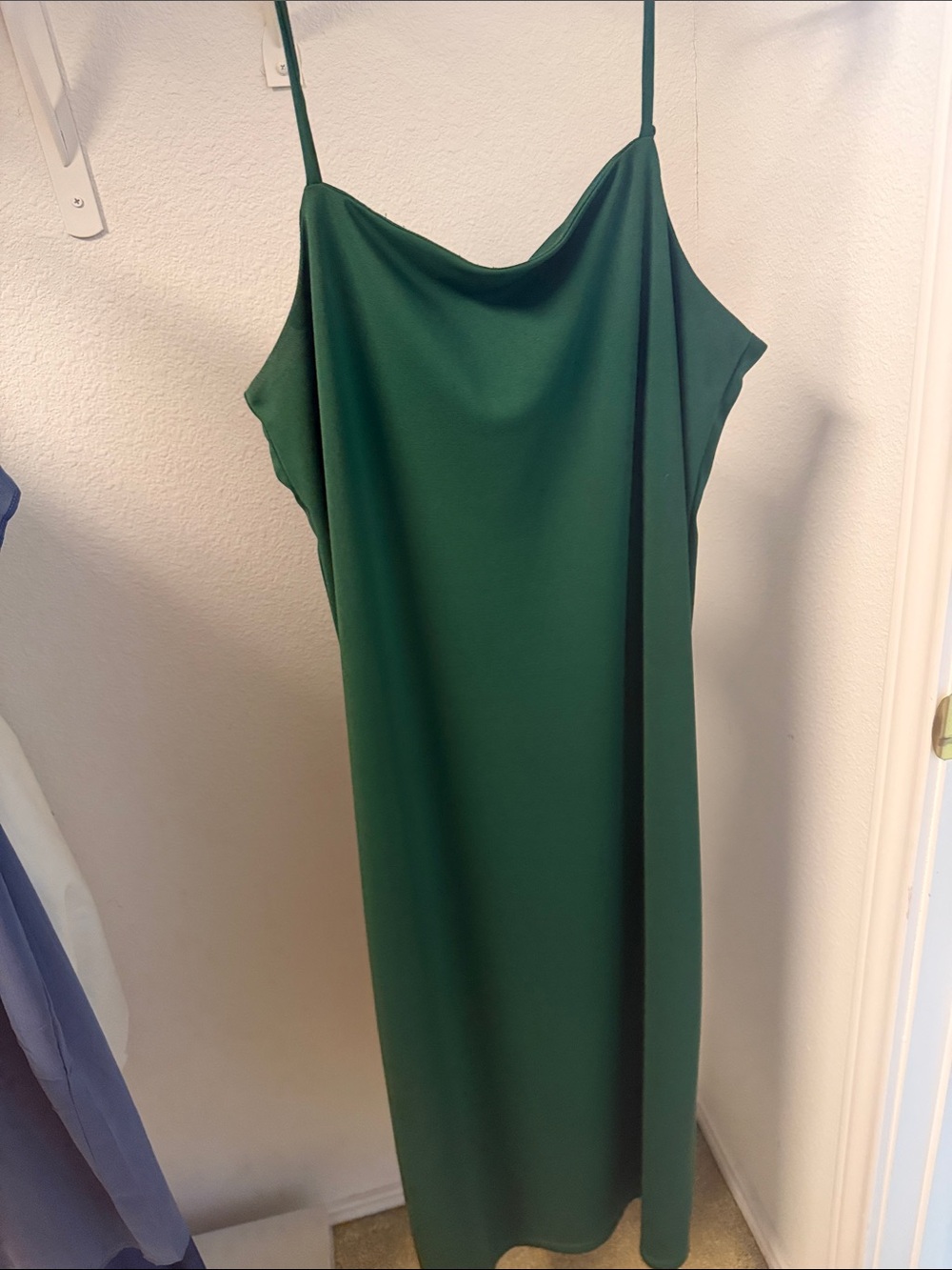 H&M Forest Green Slip Maxi Dress with Spaghetti Straps